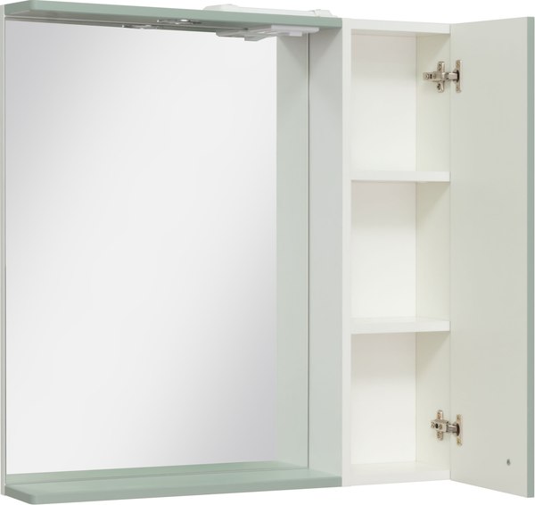 Шкаф с зеркалом для ванной Runo Римини 75 правый