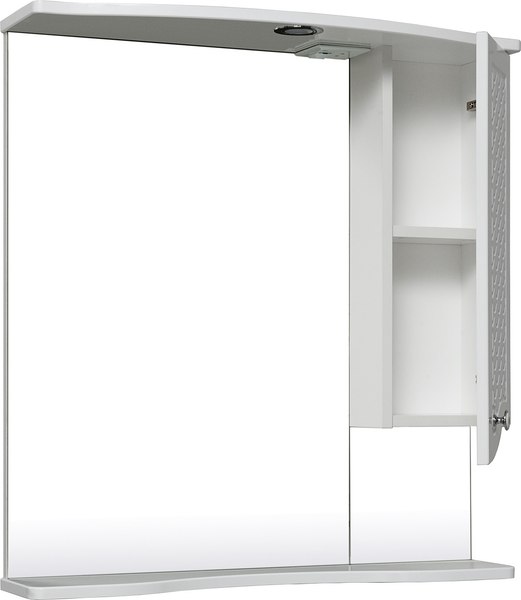 Шкаф с зеркалом для ванной Runo Милано 65 правый