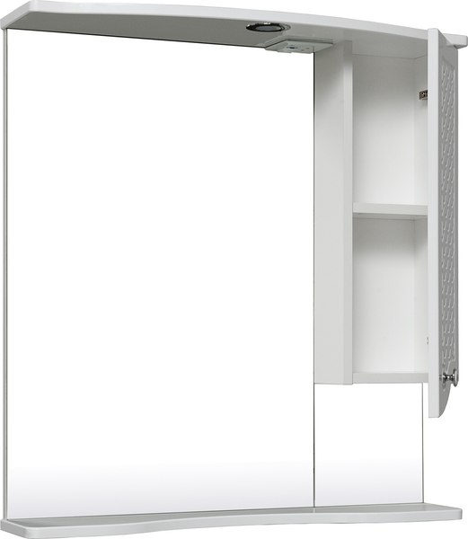 Шкаф с зеркалом для ванной Runo Милано 75 правый