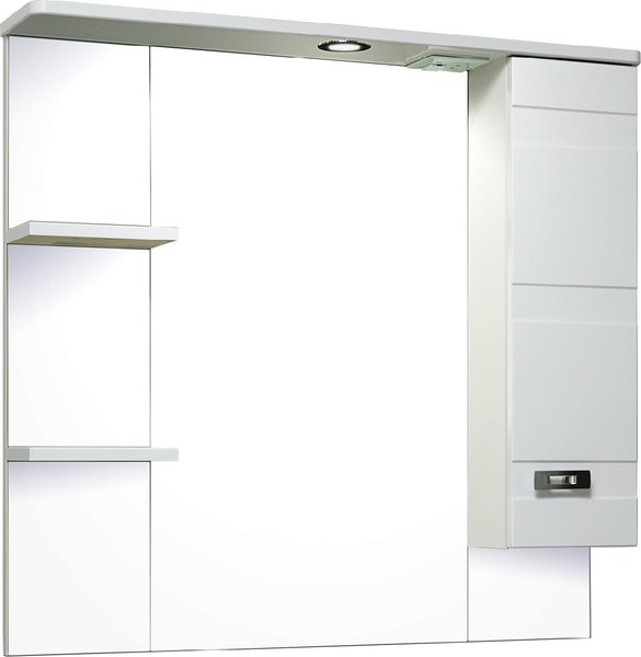 Шкаф с зеркалом для ванной Runo Турин 85 правый