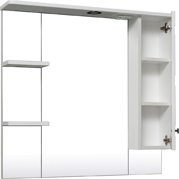 Шкаф с зеркалом для ванной Runo Турин 85 правый