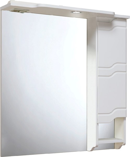 Шкаф с зеркалом для ванной Runo Стиль 75 правый