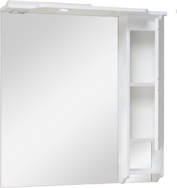 Шкаф с зеркалом для ванной Runo Стиль 75 правый