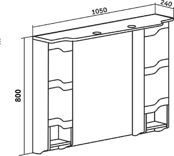 Шкаф с зеркалом для ванной Runo Стиль 105