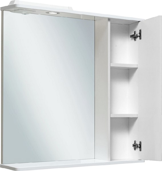 Шкаф с зеркалом для ванной Runo Барселона 75 правый