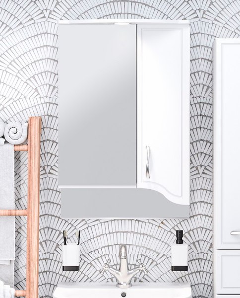 Шкаф с зеркалом для ванной Runo Севилья 50 правый - фото