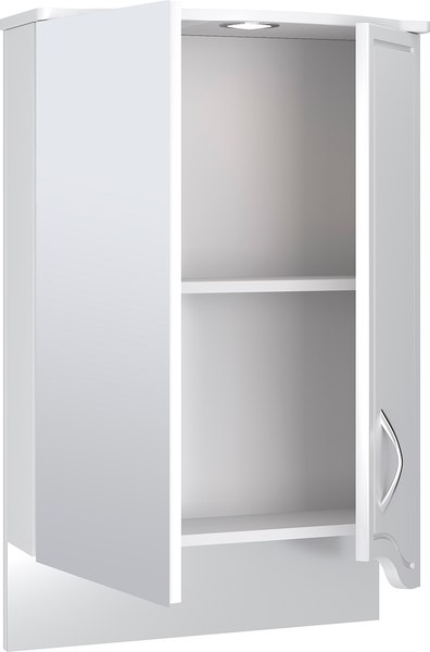 Шкаф с зеркалом для ванной Runo Севилья 50 правый