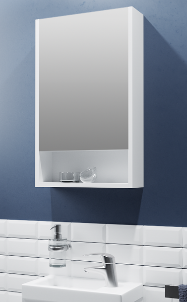 Шкаф с зеркалом для ванной Runo Микра 40 - фото