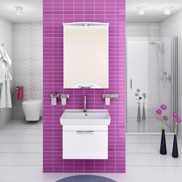 Шкаф с зеркалом для ванной Runo Ибица 50 правый