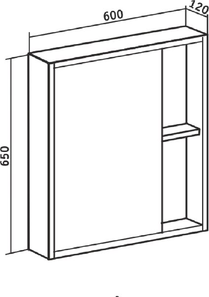 Шкаф с зеркалом для ванной Runo Эко 60