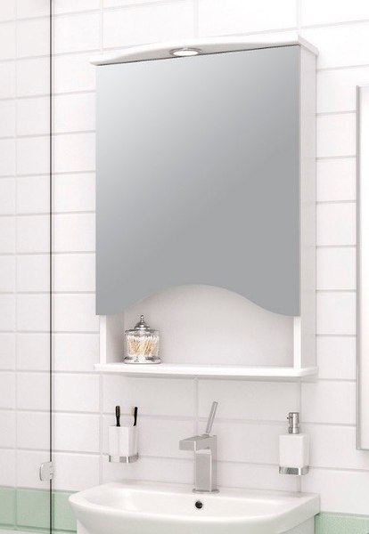 Шкаф с зеркалом для ванной Runo Фортуна 50 правый - фото