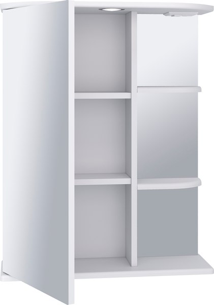 Шкаф с зеркалом для ванной Runo Магнолия 60 левый