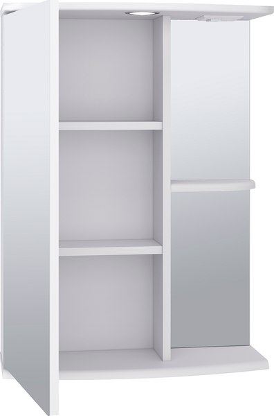 Шкаф с зеркалом для ванной Runo Николь 55 левый