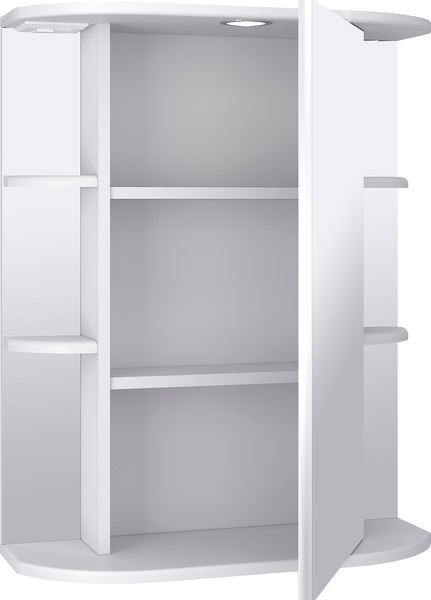 Шкаф с зеркалом для ванной Runo Гиро 55 правый