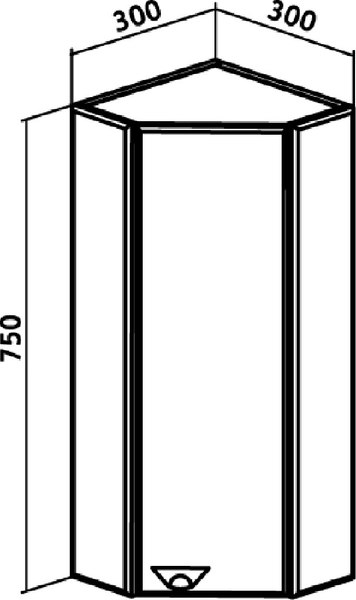 Шкаф с зеркалом для ванной Runo Кредо 30