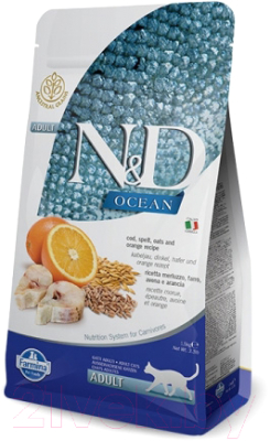 Сухой корм для кошек Farmina N&D Low Grain Ocean Codfish & Orange - фото