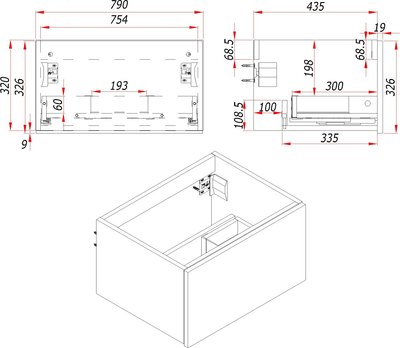 Тумба с умывальником ЗОВ Кито 80 / K80LW0MWM-HPL38T6002
