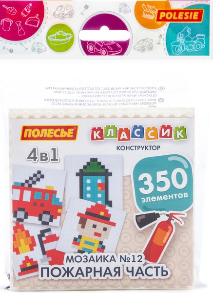 Конструктор Полесье Мозаика №12 пожарная часть / 73249 - фото