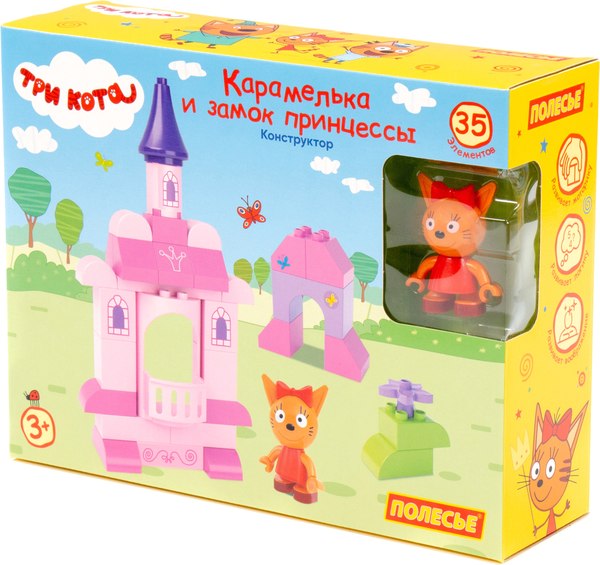 Конструктор Полесье Три кота. Карамелька и замок принцессы / 77452 - фото