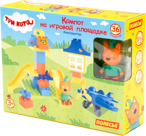 Конструктор Полесье Три кота. Компот на игровой площадке / 77476 - фото
