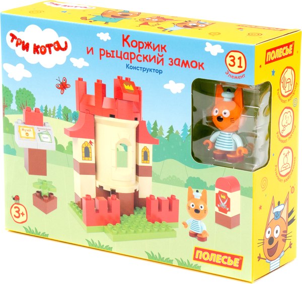 Конструктор Полесье Три кота. Коржик и рыцарский замок / 77506 - фото