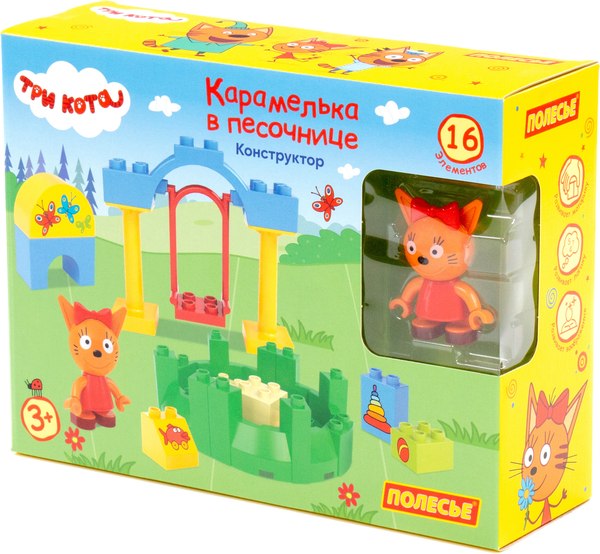 Конструктор Полесье Три кота. Карамелька в песочнице / 77162 - фото