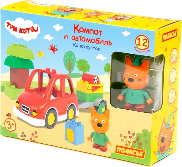 Конструктор Полесье Три кота. Компот и автомобиль / 77193 - фото