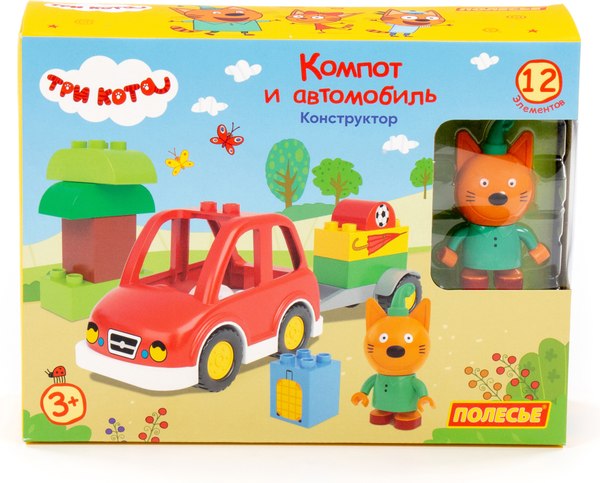 Конструктор Полесье Три кота. Компот и автомобиль / 77193