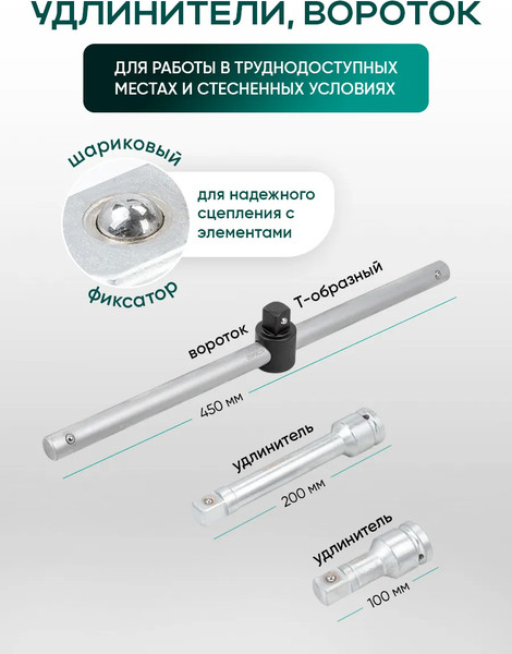 Набор головок слесарных RockForce RF-6141-5