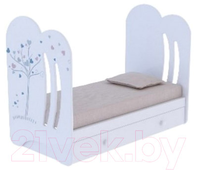 Детская кроватка VDK Wind Tree с маятником и ящиком (белый)