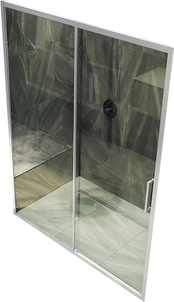 Душевая дверь MaybahGlass 195x150 / MGD-1277-5 (бесцветное стекло/хром матовый) - фото