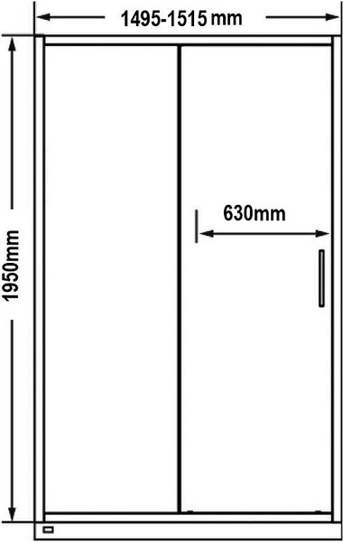 Душевая дверь MaybahGlass 195x150 / MGD-1277-5 (бесцветное стекло/хром матовый)