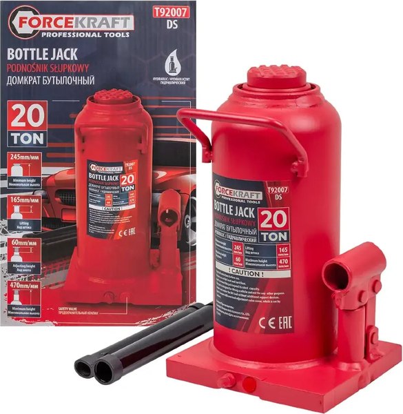 Бутылочный домкрат ForceKraft FK-T92007 DS