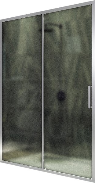 Душевая дверь MaybahGlass 195x120 / MGD-1280-5 (сатин стекло/хром матовый) - фото