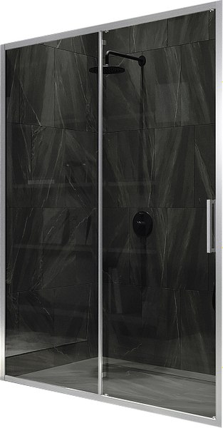 Душевая дверь MaybahGlass 195x120 / MGD-1284-5 (графит стекло/хром матовый) - фото