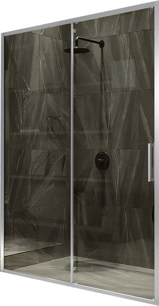 Душевая дверь MaybahGlass 195x120 / MGD-1541-5 (бронза стекло/хром матовый) - фото