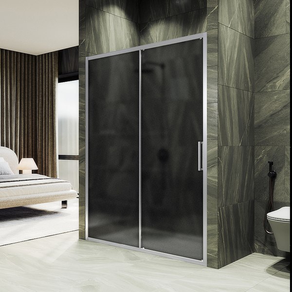 Душевая дверь MaybahGlass 195x150 / MGD-1289-5 (графит матовый стекло/хром матовый)