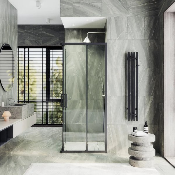 Душевой уголок MaybahGlass MGY-1324-6 (бесцветное стекло/черный)