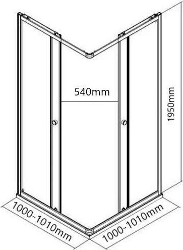 Душевой уголок MaybahGlass MGY-1324-6 (бесцветное стекло/черный)