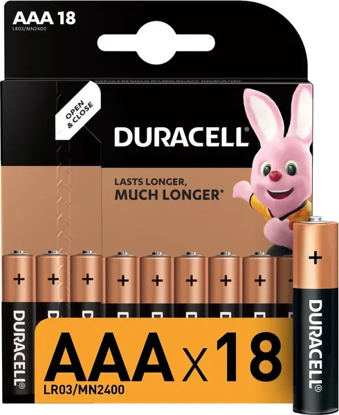 Комплект батареек Duracell Basic LR03/MN2400 AAA 18BP - фото