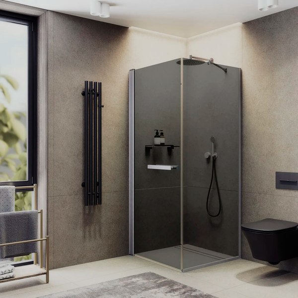 Душевой уголок MaybahGlass MGY-1348-5 (графит стекло/хром матовый)