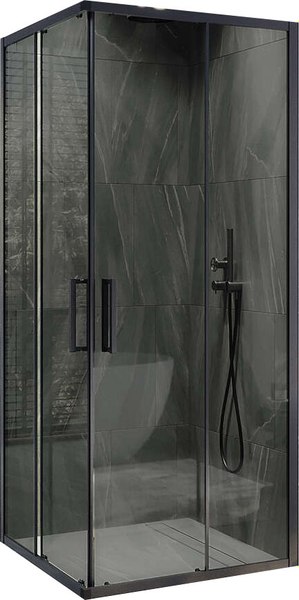 Душевой уголок MaybahGlass MGY-1334-6 (графит стекло/черный) - фото