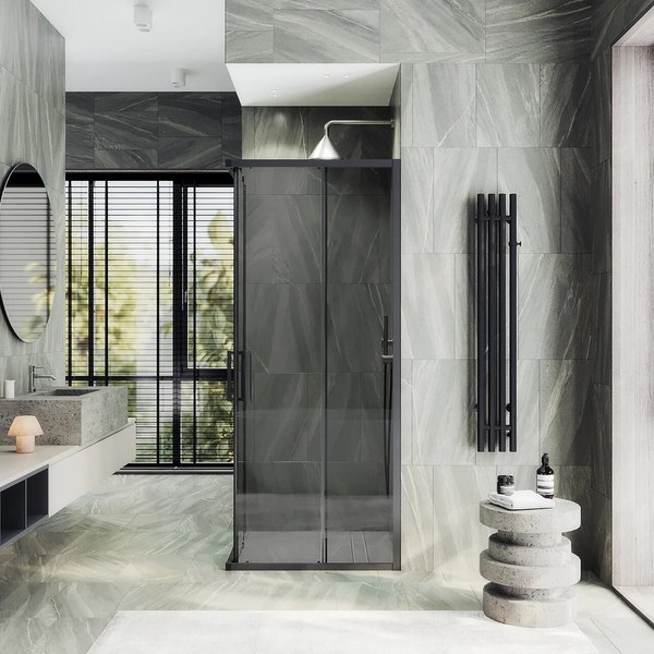 Душевой уголок MaybahGlass MGY-1334-6 (графит стекло/черный)