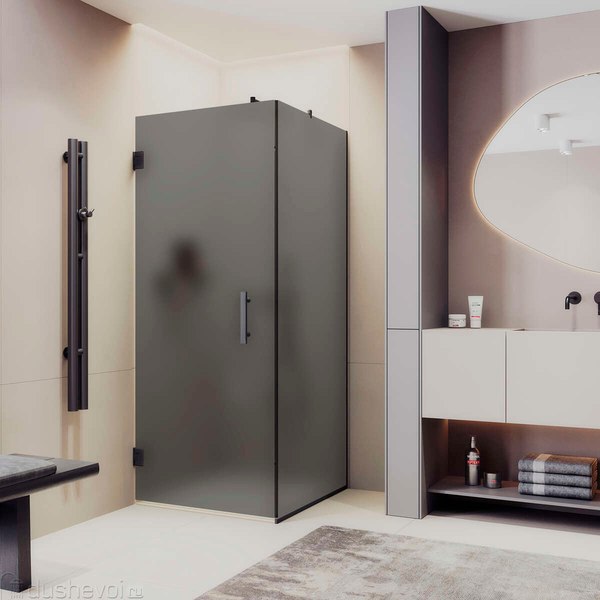 Душевой уголок MaybahGlass MGY-1307-6 (графит матовый стекло/черный)