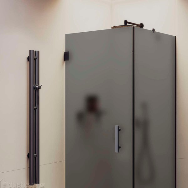 Душевой уголок MaybahGlass MGY-1307-6 (графит матовый стекло/черный)