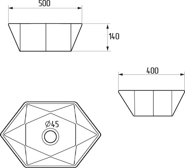 Умывальник Runo Cristallo