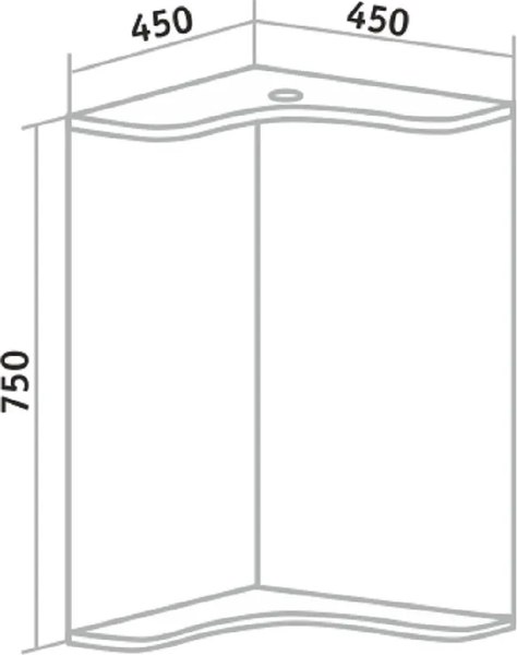 Зеркало Runo Классик 65 угловое