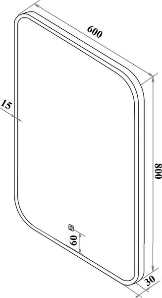 Зеркало Runo Руан Led 60х80