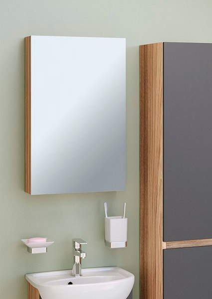 Шкаф с зеркалом для ванной Runo Лада 40 - фото
