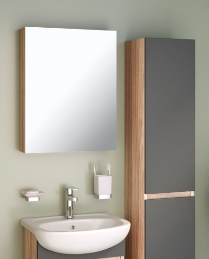 Шкаф с зеркалом для ванной Runo Лада 50 - фото